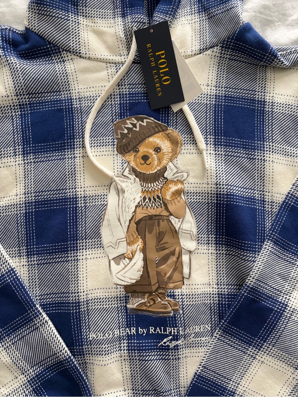 Polo Ralph Lauren Women’s Plaid Polo Bear Hoodie - Picture 3 of 14